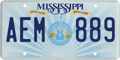 MS license plate AEM889