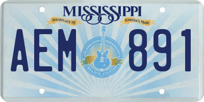 MS license plate AEM891
