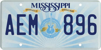 MS license plate AEM896