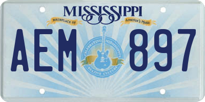 MS license plate AEM897