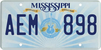 MS license plate AEM898