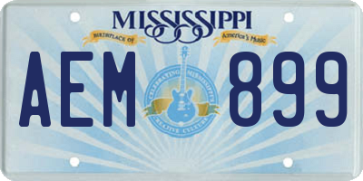 MS license plate AEM899