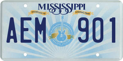 MS license plate AEM901
