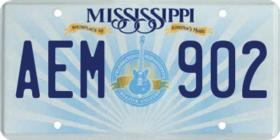 MS license plate AEM902