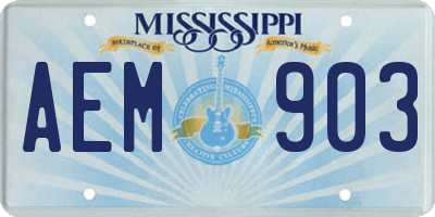 MS license plate AEM903