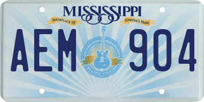 MS license plate AEM904