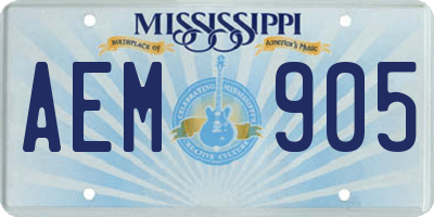 MS license plate AEM905