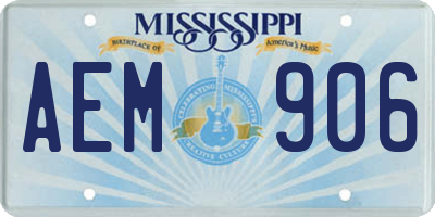 MS license plate AEM906