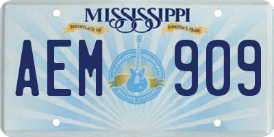 MS license plate AEM909