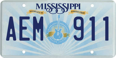 MS license plate AEM911