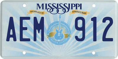 MS license plate AEM912