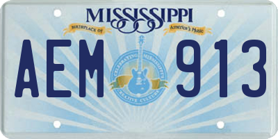 MS license plate AEM913