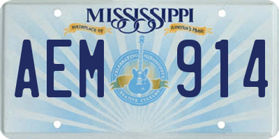 MS license plate AEM914