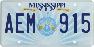 MS license plate AEM915