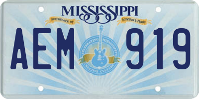 MS license plate AEM919