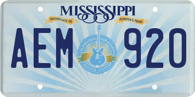 MS license plate AEM920