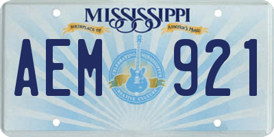 MS license plate AEM921