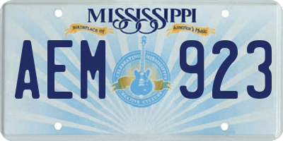 MS license plate AEM923