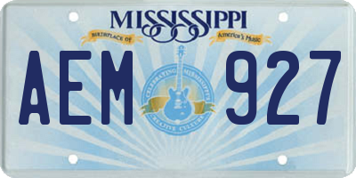 MS license plate AEM927