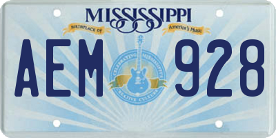 MS license plate AEM928