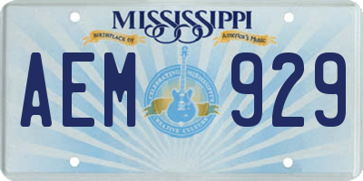 MS license plate AEM929