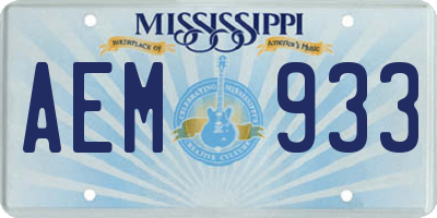 MS license plate AEM933