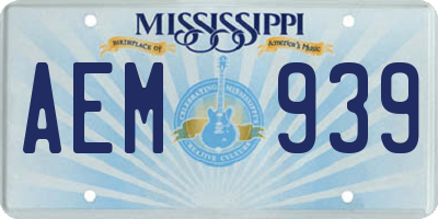 MS license plate AEM939