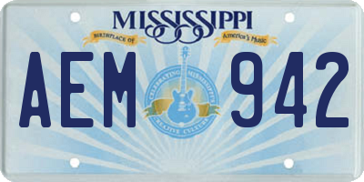 MS license plate AEM942