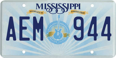 MS license plate AEM944