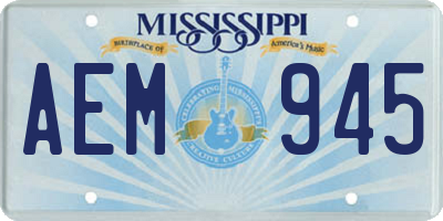 MS license plate AEM945