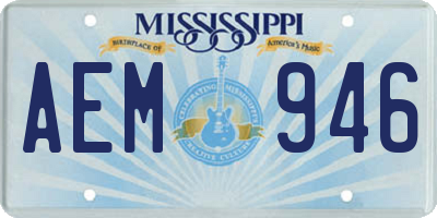 MS license plate AEM946