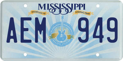 MS license plate AEM949