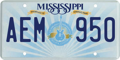 MS license plate AEM950