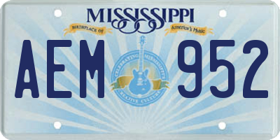 MS license plate AEM952