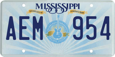MS license plate AEM954