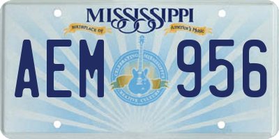 MS license plate AEM956