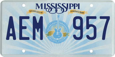 MS license plate AEM957