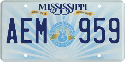 MS license plate AEM959