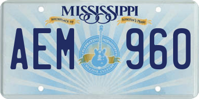 MS license plate AEM960