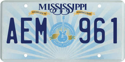MS license plate AEM961