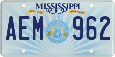 MS license plate AEM962