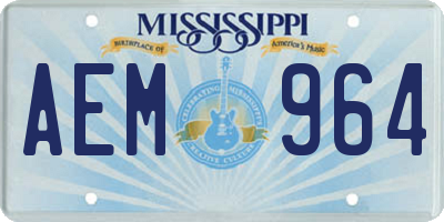 MS license plate AEM964
