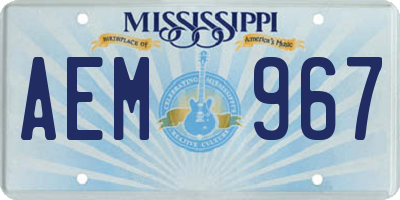 MS license plate AEM967