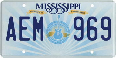 MS license plate AEM969