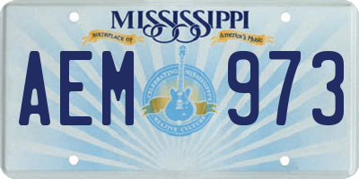 MS license plate AEM973