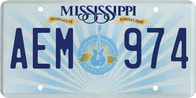 MS license plate AEM974