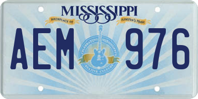 MS license plate AEM976