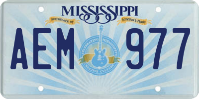 MS license plate AEM977