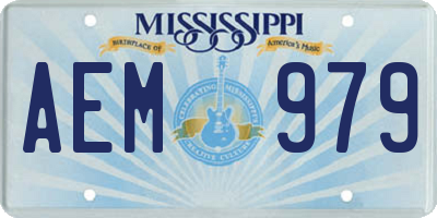 MS license plate AEM979