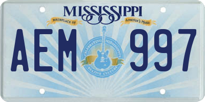 MS license plate AEM997